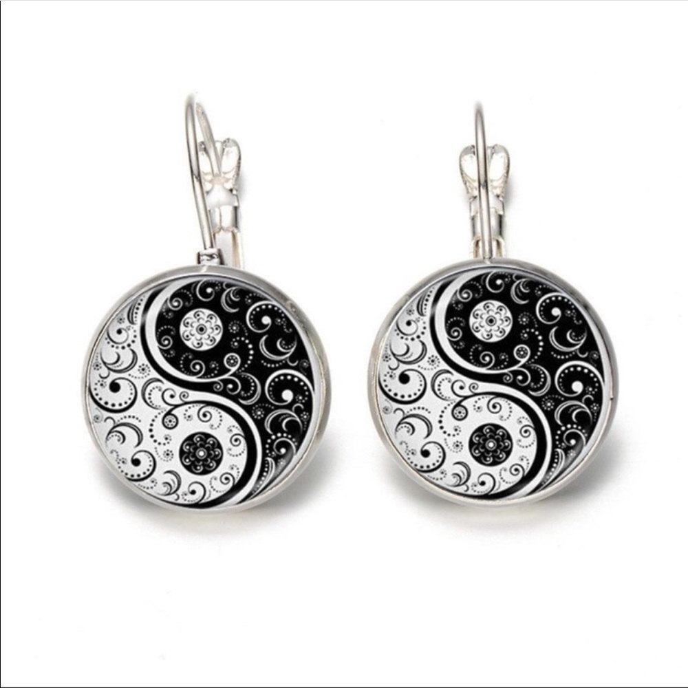 Silver Yin Yang Earrings